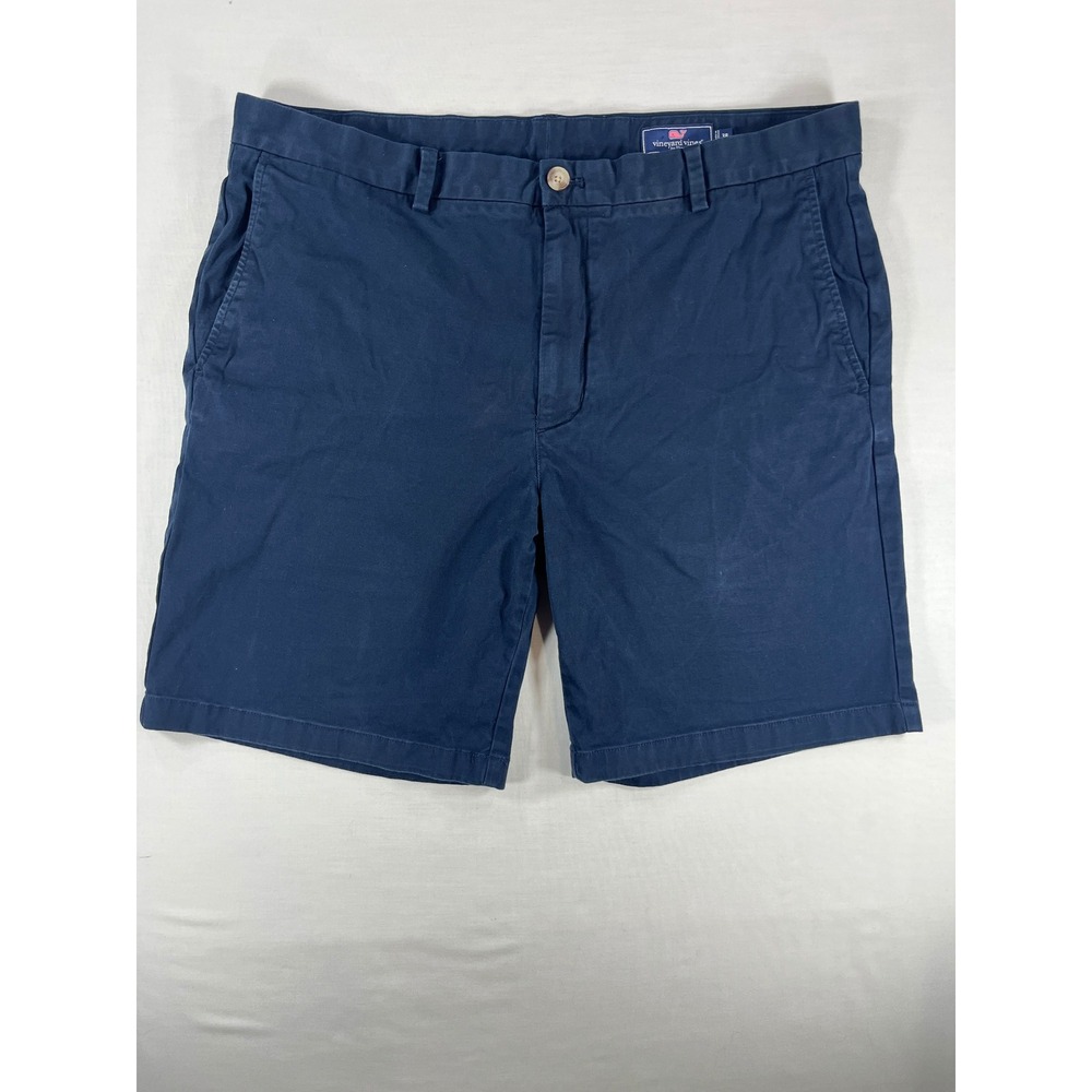 Vineyard Vines Mens 38 Breaker Shorts Navy Blue Cotton Stretch Chino 9" Inseam
